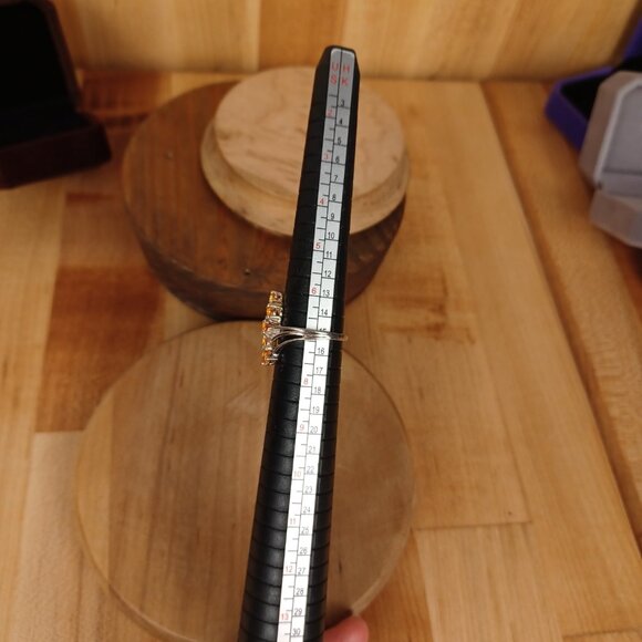 90s Vintage 925 Sterling + Citrine Bypass Ring, Sz 6.75/7, Eclectic & Quirky - Picture 7 of 7